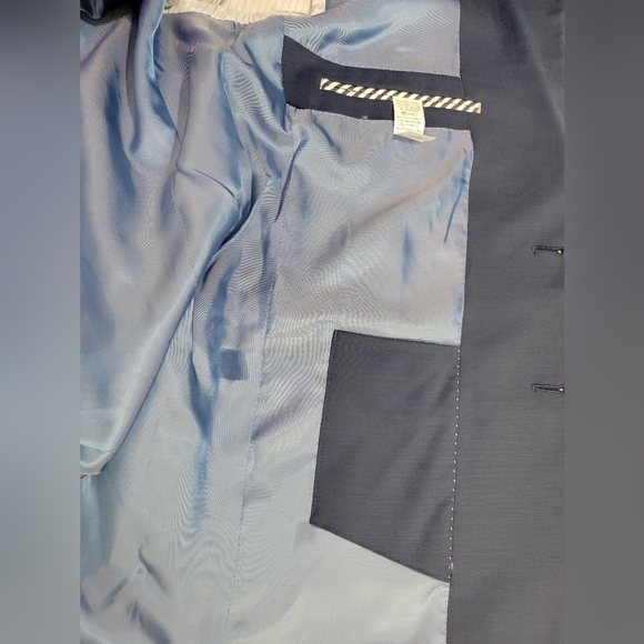 Original Penguin By Munsingwear Navy Birdseye Stretch Suit Jacket Mens 42L - Picture 14 of 16